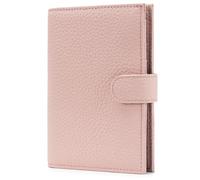 LnxLtw Leather Passport Holder for Travel Women - RFID Blocking Passport Wallet with Card Slots, Coin Pocket & SIM Slot - Slim Genuine Leather Travel Organizer - Elegant Grey, Pink, slim Fashion and