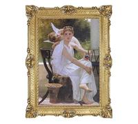 Lnxp Beautiful Painting 90 x 70 cm Guillaume Seignac Antique Classic Painting in Gold Frame, Mythological Motif, Ornamental Baroque Frame, 19th Century