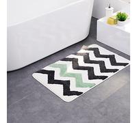 LNXSESN Bath Mat Green Black Stripes Bathroom Mat Soft Microfiber Bath Mats for Bathroom Non Slip Bathroom Rug Ultra Water Absorbent Bathmat Machine Washable Bath Matt Door Mat 40x60cm