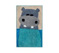 LNXSESN Bath Mat Hippo Grey Blue Bathroom Mat Soft Microfiber Bath Mats for Bathroom Non Slip Bathroom Rug Ultra Water Absorbent Bathmat Machine Washable Bath Matt Door Mat 40x60cm