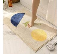 LNXSESN Bath Mat Yellow Cream Blue Bathroom Mat Soft Microfiber Bath Mats Non Slip Bath Matt Ultra Water Absorbent Bathmat Door Mat Machine Washable Bathroom Rug 50x80cm