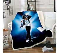 LNXSESN Blanket Michael Jackson Fleece Blanket Flannel and Lamb Wool Fluffy Blanket Soft Thick Blanket for Bed Reversible Sherpa Blanket Lightweight Sofa Throw 180x220cm
