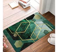 LNXSESN Door Mat Emerald Green Marble Door Mats Indoor Polyester Rugs Living Room Decontamination Outdoor Mats for Front Door Thicken Door Mats Outdoor Washable Doormat Non Slip Floor Mat 80x120cm