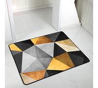 LNXSESN Door Mat Yellow Grey Triangle Door Mats Indoor Polyester Rugs Living Room Decontamination Outdoor Mats for Front Door Thicken Door Mats Outdoor Washable Doormat Non Slip Floor Mat 50x80cm
