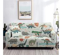 LNXSESN Sofa Cover Cartoon Beige Dinosaur Sofa Covers Soft Spandex Elastic Sofa Protector Machine Washable Settee Covers Modern Universal Thick Couch Covers Non Slip Easy Fit 4 Seater
