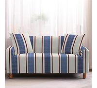 LNXSESN Sofa Cover White Red Blue Stripes Sofa Covers Soft Spandex Elastic Sofa Protector Machine Washable Settee Covers Modern Universal Thick Couch Covers Non Slip Easy Fit 4 Seater