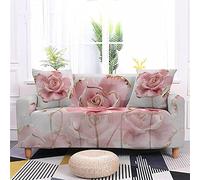 LNXSESN Sofa Covers 3 Seater Rose Pink Cream Gold Sofa Cover Spandex Machine Washable Sofa Covers Stretch Stylish Thick Couch Covers Non Slip Sofa Protector Easy Fit Sofa Covers for Leather Sofa