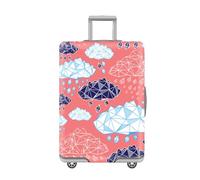 LNXSESN Suitcase Cover Abstract Geometry Blue Suitcase Covers Protectors Elastic Spandex Washable Luggage Covers for Suitcases Scratch Resistent Quick Fix Luggage Protector with Zipper Fit 26-28 Inch