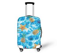 LNXSESN Suitcase Cover Blue Yellow Luggage Covers for Suitcases Elastic Spandex Washable Suitcase Covers Protectors Scratch Resistent Quick Fix and Remove Luggage Cover with Zipper Fit 19-21 Inch