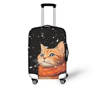 LNXSESN Suitcase Cover Cat Black Star Luggage Covers for Suitcases Elastic Spandex Washable Suitcase Covers Protectors Scratch Resistent Quick Fix and Remove Luggage Cover with Zipper Fit 19-21 Inch