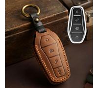 LNXVCAY Leather Car Remote Key Cover Case Holder Shell, for BYD ATTO 3 Atto 2 Song Pro Shark 6 Dolphin Mini Seal U 05 Sealion 07 EV