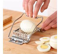 LNYMZD 1 x silver egg cutter made of stainless steel, multi-purpose egg cutting tool, egg separator for eggs, cutting, boiled eggs, potato cutter, dishwasher safe, vegetable slicer, egg cutter