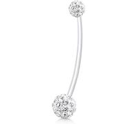 LNYMZD Pregnancy Belly Button Rings Long Bar 38mm Sport Maternity Flexible Bioplast Clear Navel Belly Rings Piercing Retainer Bananabells Piercing Jewellery