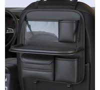 LNZKX Car Seat Organiser for SEAT Arona KJ/Tarraco KN/Ateca 5F / Mii 5-Door/Mii 3-door, Multifunctional Storage Foldable Table Tray Behind Seat Car Organizer,Black