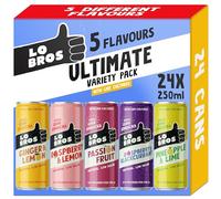 Lo Bros Kombucha Drink Ultimate Variety Pack - Sparkling Refreshing Soft Drink with Natural Ingredients and Live Cultures, Probiotic for Gut Health, Low Sugar, Vegan, Gluten Free - 24 x 250ml