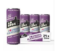 Lo Bros Kombucha - Raspberry & Blackcurrant - Sparkling Refreshing Drink with Natural Ingredients and Live Cultures, Supports Gut Health, Low Sugar, Vegan, Gluten Free - 24 x 250ml
