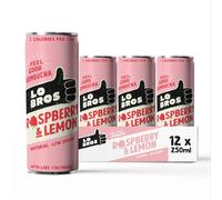 Lo Bros Kombucha - Raspberry & Lemon - Sparkling Refreshing Drink with Natural Ingredients and Live Cultures, Supports Gut Health, Low Sugar, Vegan, Gluten Free- 12 x 250ml