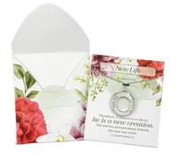 LO·GOS TRADING POST Stainless Steel Blessed Pendant Necklace with Inspirational Card & Envelope - Faith Jewelry for Women - Gift, 1 Pack, Stainless Steel, No Gemstone