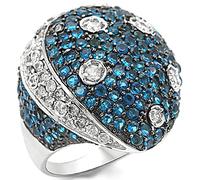 LO1341 - Rhodium + Ruthenium Brass Ring with Synthetic Spinel in Montana, Metal, No Gemstone