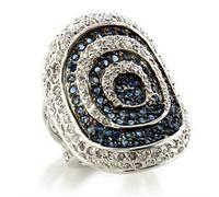 LOA575 - Rhodium + Ruthenium Brass Ring with Synthetic Spinel in Montana, Metal, No Gemstone