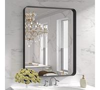 LOAAO 30X36 Inch Black Metal Framed Bathroom Mirror for Wall, Matte Black Bathroom Vanity Mirror Farmhouse, Anti-Rust, Tempered Glass, Hangs Horizontally or Vertically