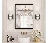 LOAAO Black Metal Framed Mirror 22"X30"