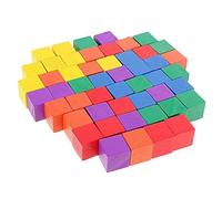 LOABXYUZ 2X 50 Packs Multi Color Wood Square Block Embellishments Kids DIY Toys