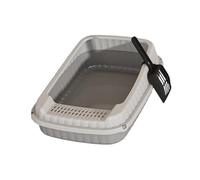 LOABXYUZ Cat Litter Box Kitten Toilet Cat Sand Box,Heighten,Open Top Pet Litter Tray Cat Toilet for Small Pets Small Medium Large Cats, Grey