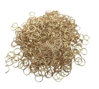 Loacea 100Pcs 4mm 6mm 8mm 10mm Zinc Alloy Jump Rings, Gray Red Open Split Connectors for Keychain Craft(Champagne,6mm)