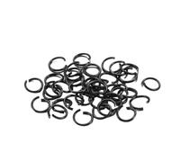 Loacea 100Pcs 4mm 6mm 8mm 10mm Zinc Alloy Jump Rings, Gray Red Open Split Connectors for Keychain Craft(Black,10mm)