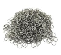 Loacea 100Pcs 4mm 6mm 8mm 10mm Zinc Alloy Jump Rings, Gray Red Open Split Connectors for Keychain Craft(Dark silver,4mm)