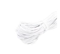 Loacea Dia 1/2/2.5/3mm Round Strong Elastic Rope, White Black Rubber Band, Bands for Sewing Garment(White,5M*3MM)