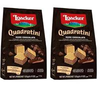 Loacker Dark Chocolate Quadratini Wafer Biscuits 125 g (Pack of 2)