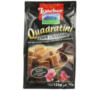Loacker Dark Chocolate Quadratini Wafer Biscuits 125 g (Pack of 6)