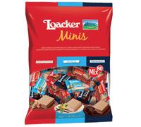 Loacker Minis Crispy Wafers Hazelnut Vanilla Biscuits, Three Delicious Flavours