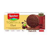 Loacker Tortina Biscuits, Dark Chocolate Hazelnut Flavour, Box of Chocolate Biscuits, Classic Italian Biscuits, All Natural Ingredients, Pack of 24 x 125 g