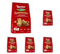 Loacker Wafers, Napolitaner Hazelnut Quadratini Mini Wafer Biscuits, Italian Biscuits, Bite Size Sharing Bag, All Natural Ingredients, 125g (Pack of 5)