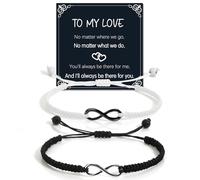 Loacuony Multicolored Couple Bracelet, Infinity Symbol, Braided Chain Wristband, Valentines Gifts For Him & Her, Under £10