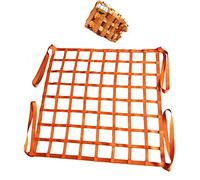Load 0.3-3.5 Ton Lifting Cargo Nets, Lifting Sling Nets, Hanging Brick Net Bag Polyester Flat Lifting Tear Resistance, Ship Loading and Unloading Goods Dock Hoisting Net, Orange