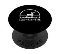 Load Aim Fire Buck Deer Hunter Hunting PopSockets Adhesive PopGrip