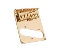 Load Guitar Bridge Electric Guitar Modern Bridge 6 Adjustable Saddles Through The Body Thickened Tailpiece Gold