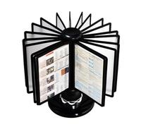 LOADBEIOI Desktop Rotating Catalog Display Rack, Desk Reference Organizer 20 Double-Sided Panels 40 Sheet Capacity Rotating For A4 Non Slip