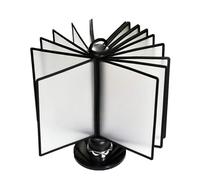 LOADBEIOI Desktop Rotating Catalog Display Rack, Rotatable Desk Reference Display Rack 20 Double Sided Panels A4 Letter Size Black