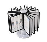 LOADBEIOI Desktop Rotating Catalog Display Rack, Rotating File Display Stand 20 Panels 40 Sheets A4 Office Home