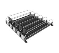 Loaded Can Pusher Track Beverage Shelf Organizer with Slow Feed Display for Refrigerator and Fridge