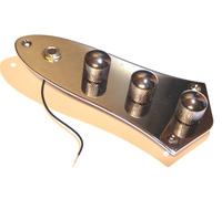 Loaded Jazz Guitar Control Plate - Chrome Prewired Kit with 2× B500K, 1× A500K Pots, Capacitor, Jack Socket, Screws - Fits Most Jazz-Style Guitars