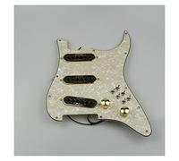 Loaded pickguard Pickups Loaded Pickguard Golden/Chrome White Pearl/Light yellow pearl For Strat Guitar (Color : Golden Yellow Pearl)