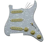 Loaded pickguard Various Loaded SSS Pickguard For Stratocaster Prewired Pickguard With Pickups Prewired Loaded Pickguard (Color : White Pearl-IV)