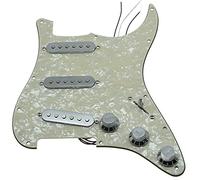 Loaded pickguard Various Loaded SSS Pickguard For Stratocaster Prewired Pickguard With Pickups Prewired Loaded Pickguard (Color : Aged Pearl-CR)