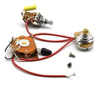 Loaded Pre-wired Electric Guitar Wiring Harness Prewired Kit A500K Pull Potentiometer 500K Brass Pots 3-Way Switch for Gibson LesPaul Strat Guitar